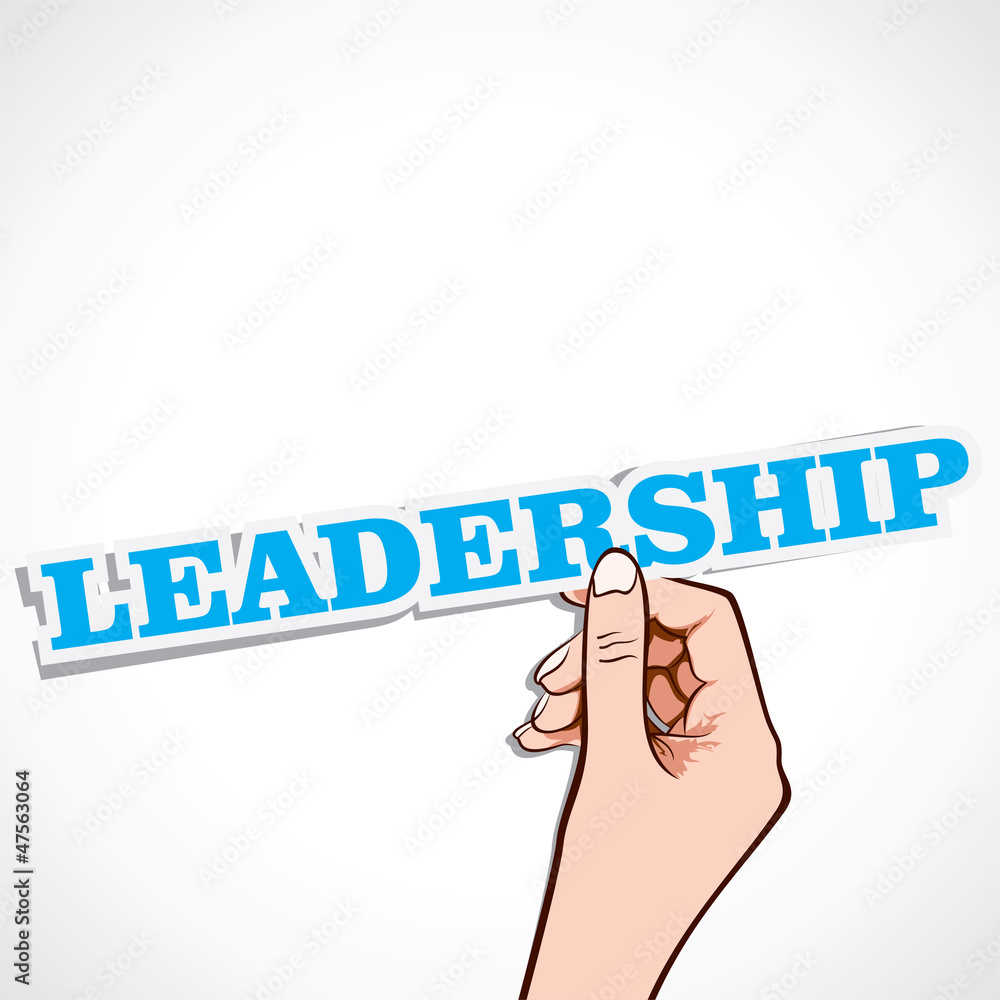 leadership word in hand stock vector leadership word in hand stock vector