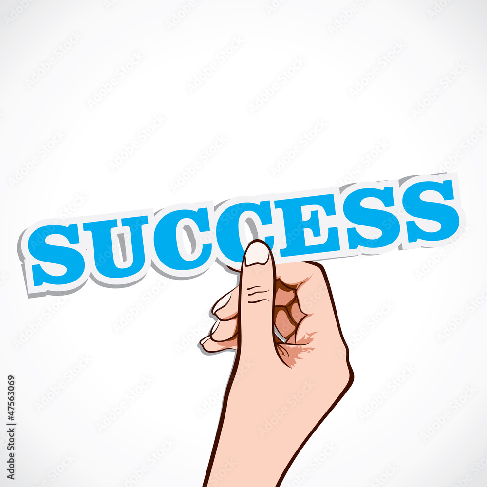 success word in hand stock vector success word in hand stock vector