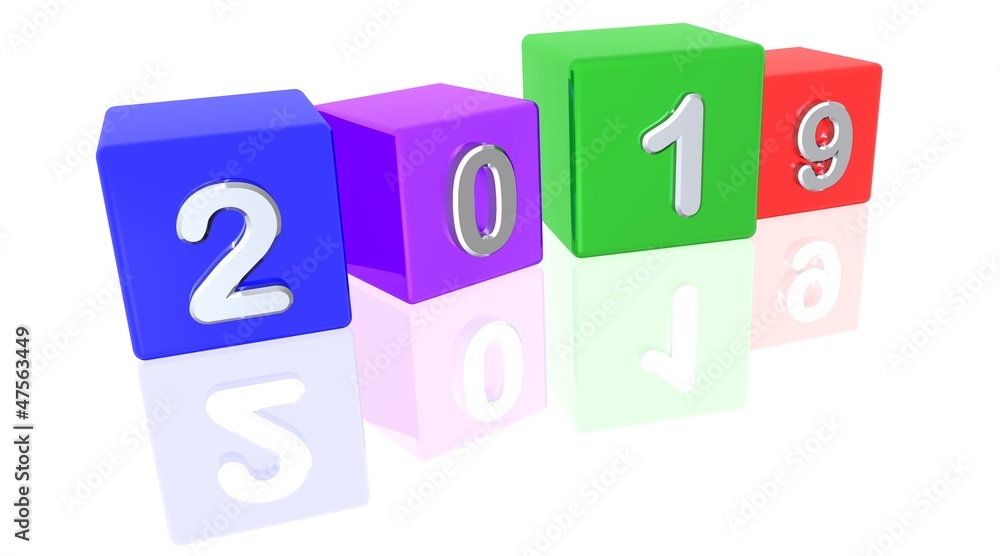 3D Bunte Würfel - 2019 I 3D Bunte Würfel - 2019 I