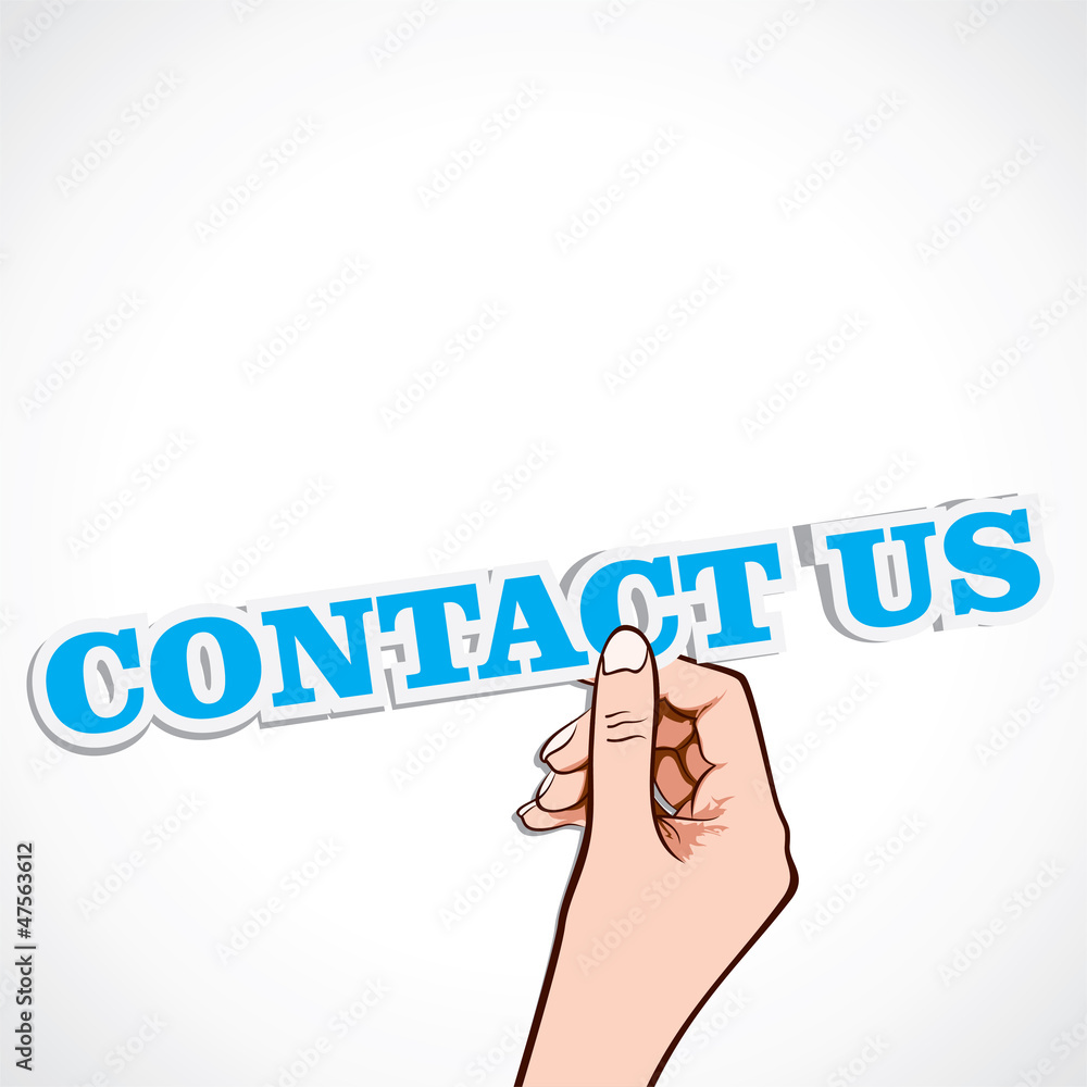 contact us word in hand stock vector contact us word in hand stock vector