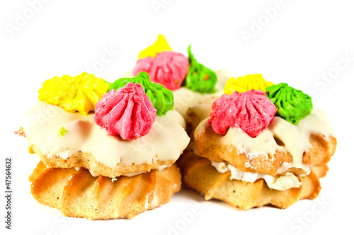 sweet decorated pastry