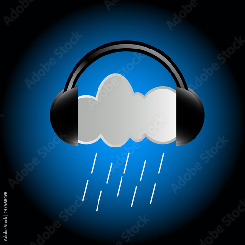 Cloud in headphones