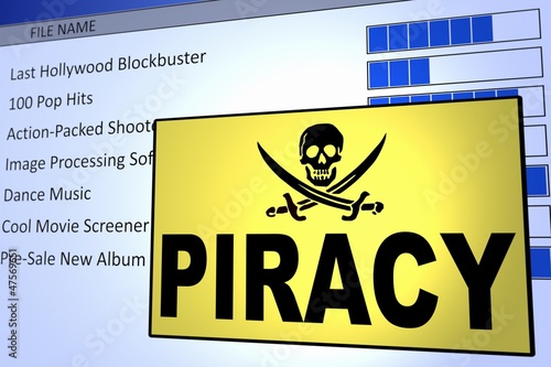 Computer generated image of a computer piracy alert