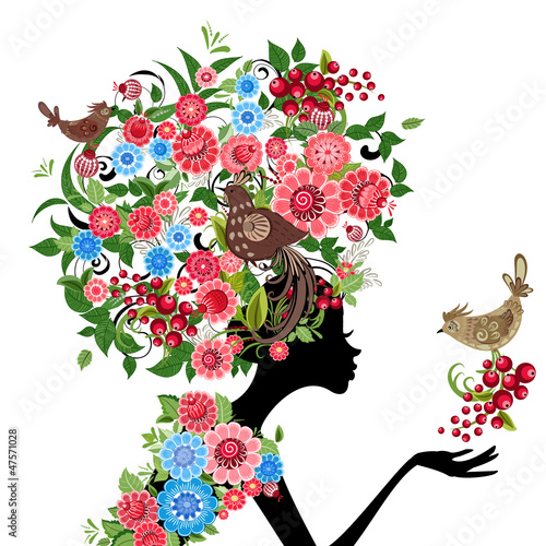 girl fashion flowers
