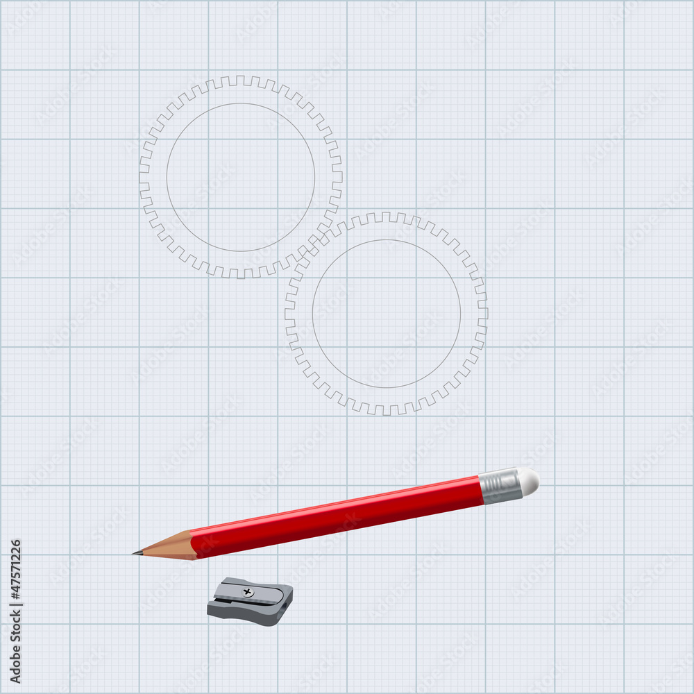 Drawing pencil with sharpener Drawing pencil with sharpener