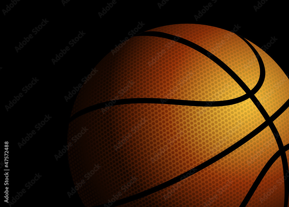 Fototapeta premium Basketball on black background