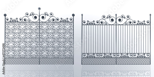 Wrought iron gate with swirl