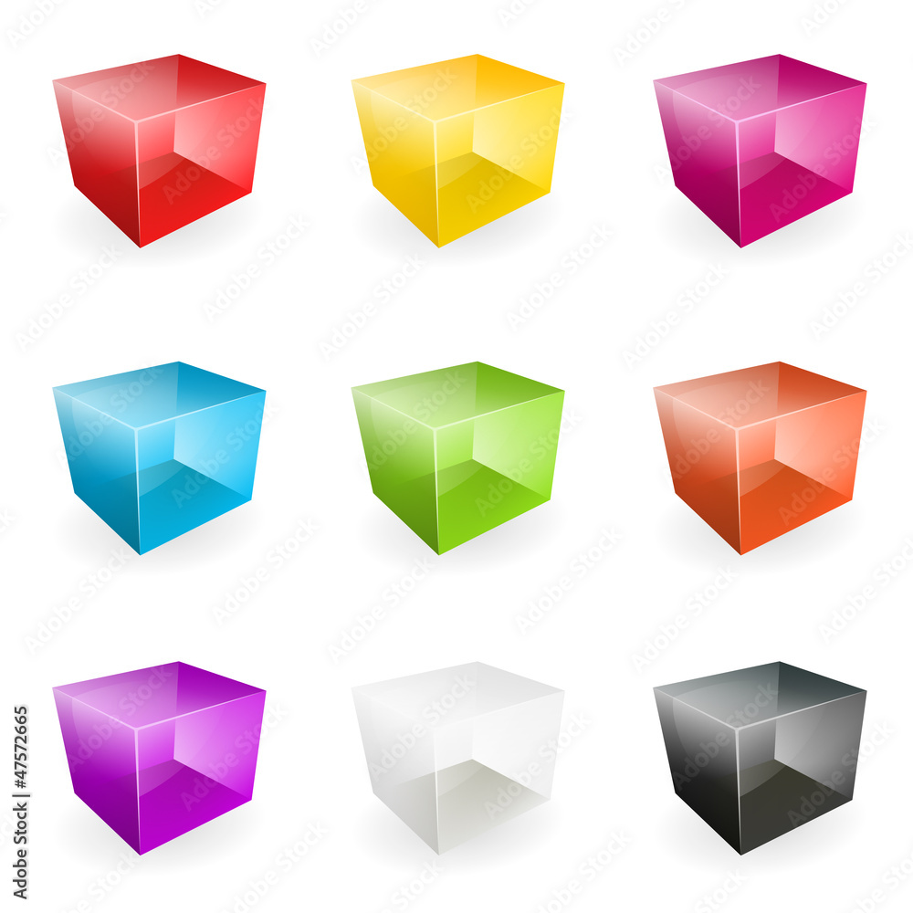 Vector glass cubes Vector glass cubes
