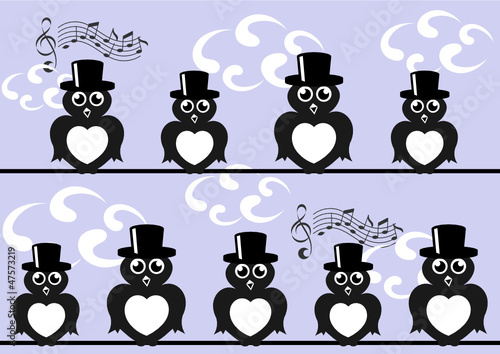 birds on wire singing