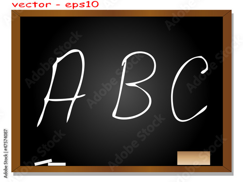 Vector conceptual black blackboard with white letter
