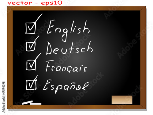 Vector conceptual black blackboard with text