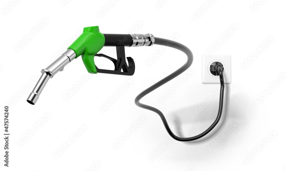 A green fuel nozzle from electrical outlet A green fuel nozzle from electrical outlet