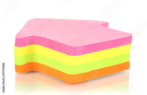 Stack of colorful Sticky Notes isolated on white