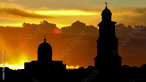 Moldova Nativity Cathedral of Chisinau towerbell sunrise photo