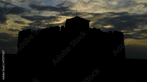 Moldova Soroca fort golden sunset photo