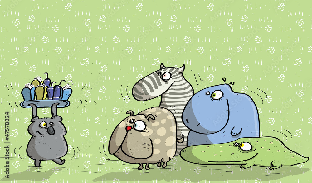 Fototapeta premium Animals Having Fun