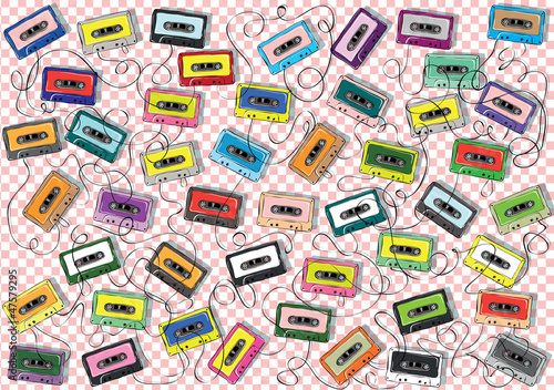 Tapes Collection on Square Pattern