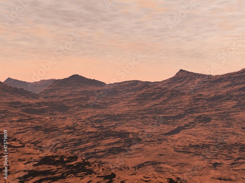 Fototapeta Naklejka Na Ścianę i Meble -  Mars landscape - 3D render
