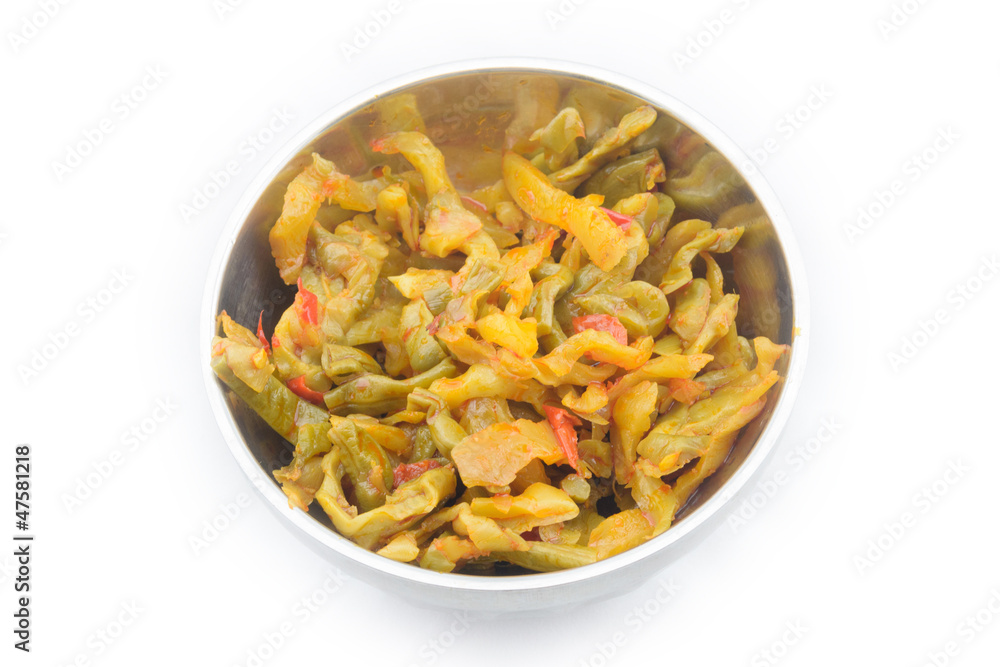 salted vegetable with white background salted vegetable with white background