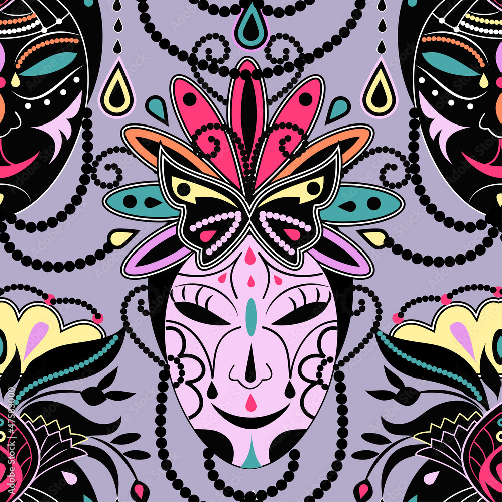 Colorful mask seamless background