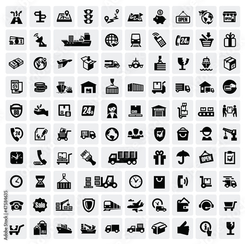 logistic and shipping icons