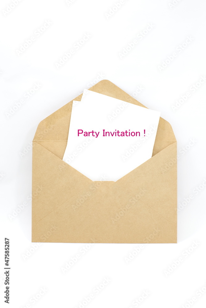 Party invitation note Party invitation note