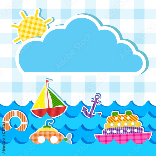 vector illustration of different water transportation