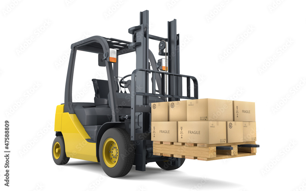 Forklift moving boxes Forklift moving boxes