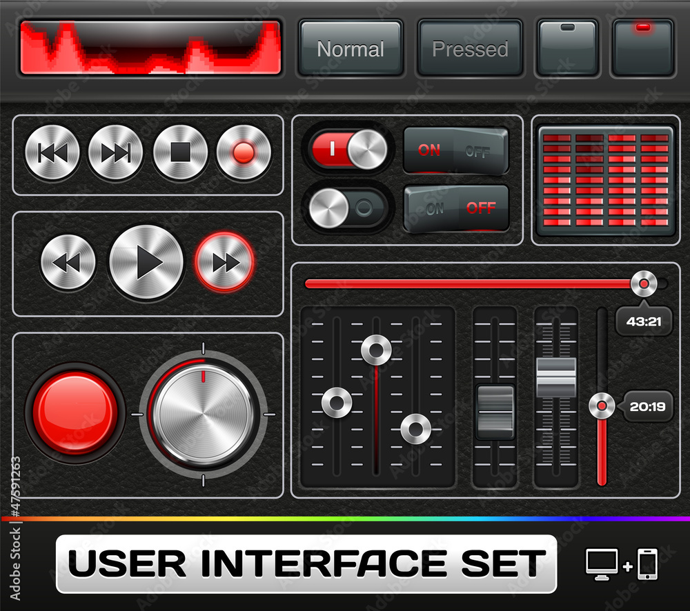 Vector Media User Interface For Web And Mobile Vector Media User Interface For Web And Mobile