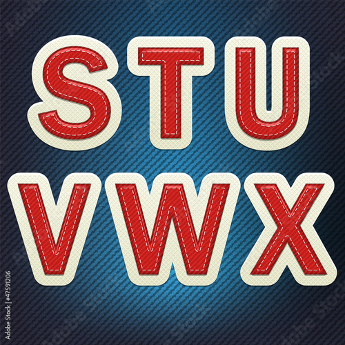 Stitched Fabric Font S-X