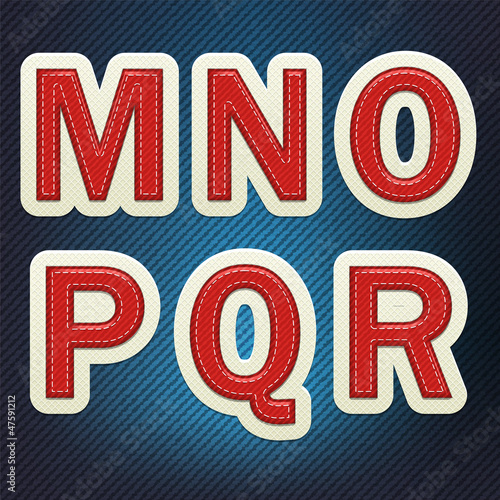 Stitched Fabric Font M-R