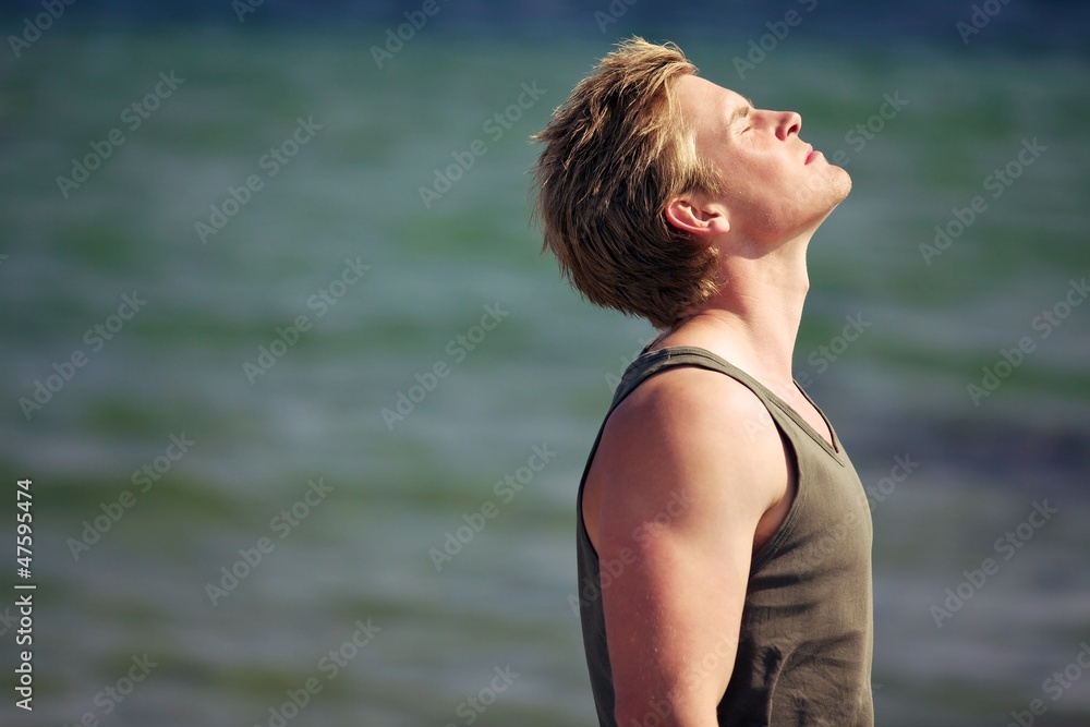 Attractive Man Enjoying the Fresh Air Attractive Man Enjoying the Fresh Air