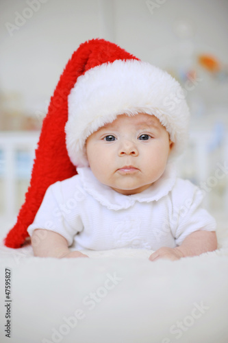 Girl in Santa Claus Cap