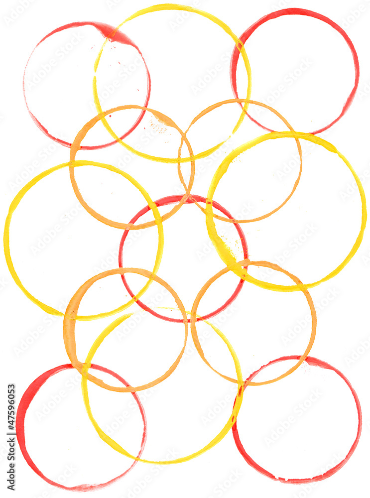 Colored circles made with paint Colored circles made with paint