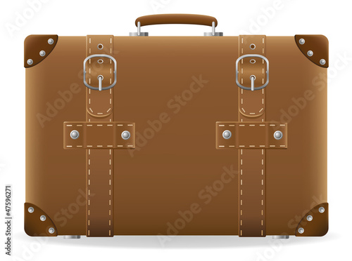 old suitcase for travel vector illustration
