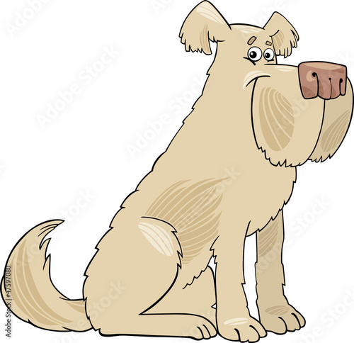 Sheepdog shaggy dog cartoon illustration