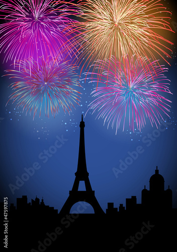 Happy New Year fireworks in France © Cienpies Design