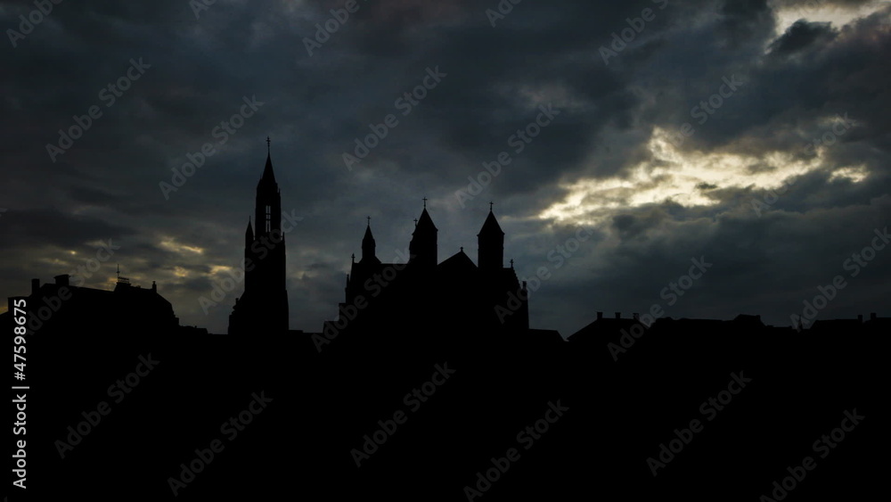 Nederland Het Vrijthof Maastricht rainy clouds Nederland Het Vrijthof Maastricht rainy clouds