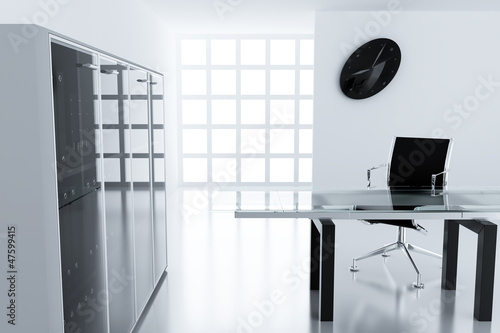 Light modern cubicle with a...