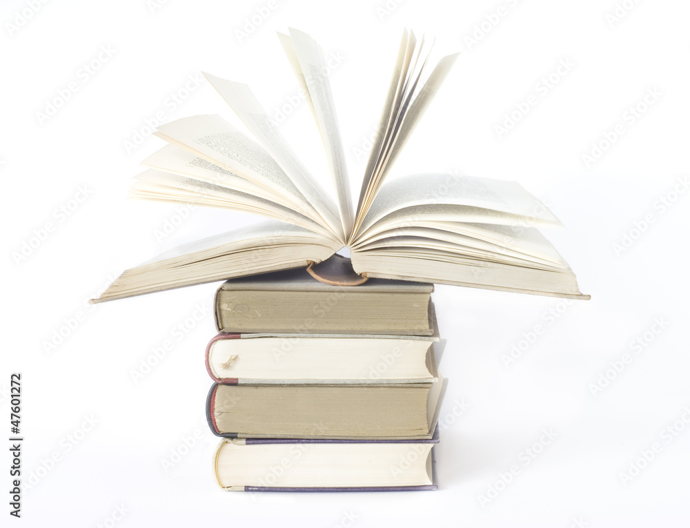 Fototapeta premium open book,close up isolated on white background