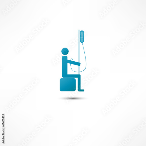 Man and Intravenous dropper icon