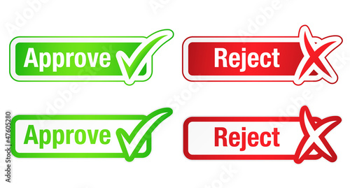 Approve & Reject Buttons with Checkmarks