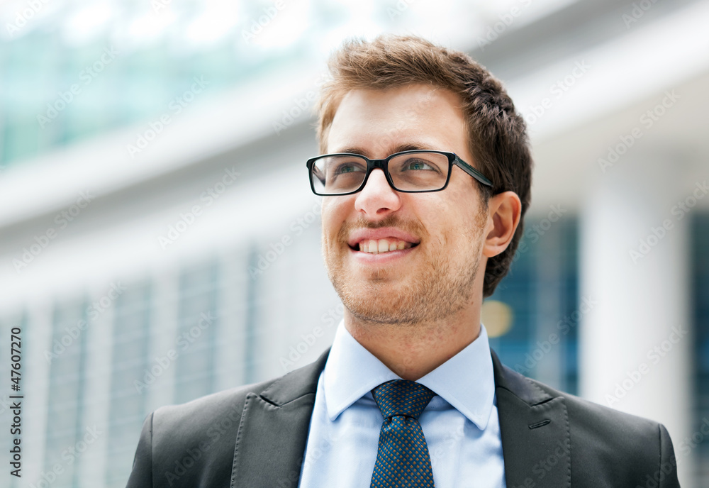 Smiling outdoor businessman Smiling outdoor businessman