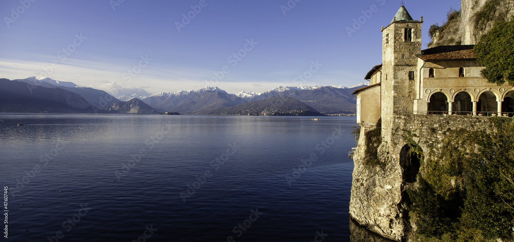 Eremo di Santa Caterina del Sasso panorama color image