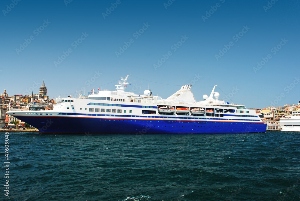 The cruise ship in the Bosporus, istanbul