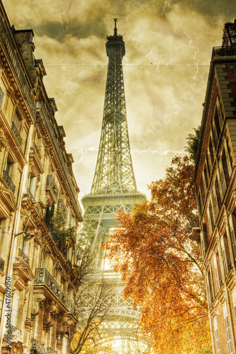 nostalgisches Bild vom Eiffelturm #47609050