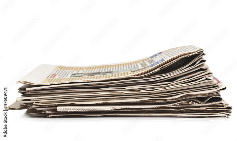 newspapers isolated on a white background newspapers isolated on a white background