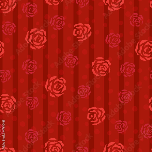 Seamless pattern with red roses
