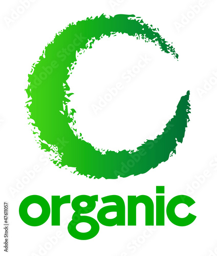 Green logo concept, graphic swirl with hand drawn typeface