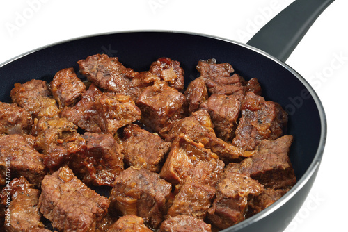 Beef stew in pan